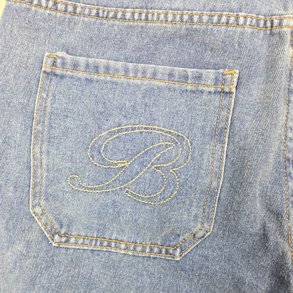 Bottega Desires Denim Shorts Chenille Patch Raw Hem Blue Mens Size L - Picture 3 of 15